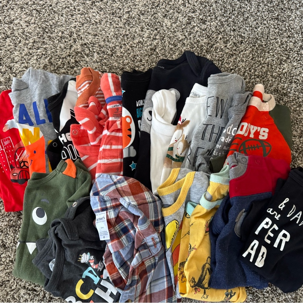 6 month Graphic Onesies and T-Shirt Bundle